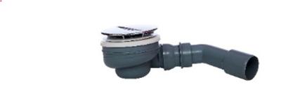 Kirchhoff ECO-SAVE kunststof douche- en badafvoer voor 90 mm, grijs, 1 1/2" x 40/50 mm, met chromen afdekking 110 mm - 98811219