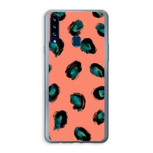 Pink Cheetah: Samsung Galaxy A20s Transparant Hoesje