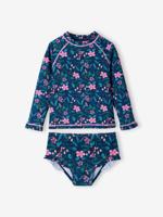 UV-werend badpak voor meisjes marineblauw