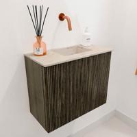 Toiletmeubel Mondiaz Joya Dlux | 50 cm | Meubelkleur Shadow | Faye wastafel Frappe Wasbak Rechts | Zonder kraangat(en)