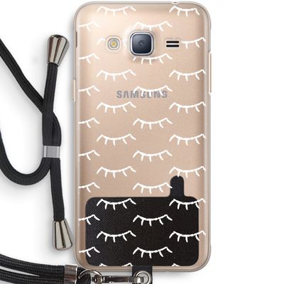 Wimpers: Samsung Galaxy J3 (2016) Transparant Hoesje met koord