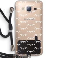 Wimpers: Samsung Galaxy J3 (2016) Transparant Hoesje met koord