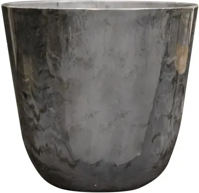 TS Collection bloempot palermo kunststof 30x28cm marble grey