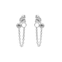 Karma Oorbellen Chain Ball Zilver
