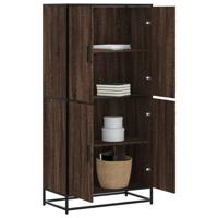Hoge kast 68x35x139 cm bewerkt hout bruin eikenkleurig