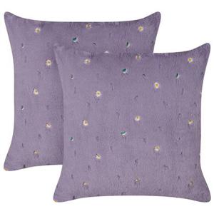 Beliani-LAVATERA-Sierkussen set van 2-Violet-45 x 45 cm-Polyester