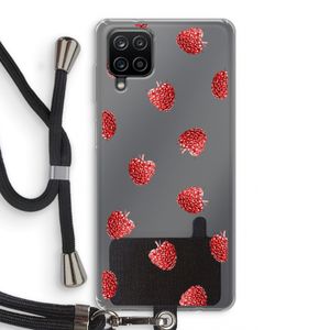 Framboosjes: Samsung Galaxy A12 Transparant Hoesje met koord