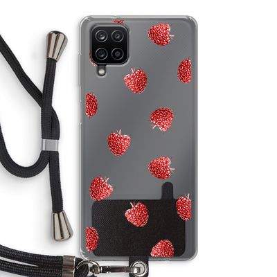 Framboosjes: Samsung Galaxy A12 Transparant Hoesje met koord