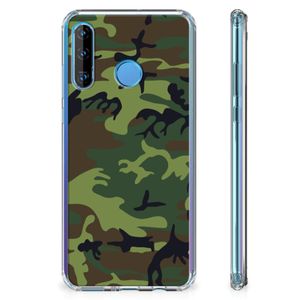 Huawei P30 Lite Doorzichtige Silicone Hoesje Army Dark