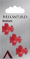 Milward Knoop Vliegtuig Rood 17mm (3 stuks)