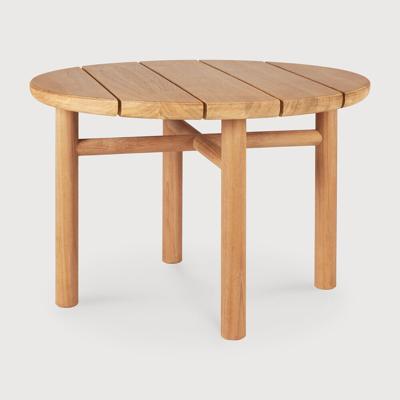 Ethnicraft Ronde OutdoorSalontafel 'Quatro' Teakhout, 68cm, kleur Naturel