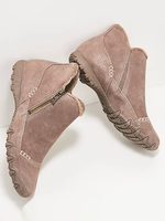 Faux Leather Panel Zip and Fleece Soft Ankle Boots