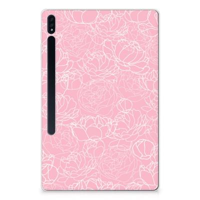 Samsung Galaxy Tab S7 Plus | S8 Plus | Siliconen hoesje | White Flowers