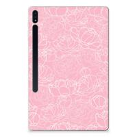 Samsung Galaxy Tab S7 Plus | S8 Plus | Siliconen hoesje | White Flowers