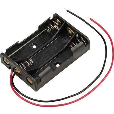 TRU COMPONENTS TC-13220668 Batterijhouder Aantal cellen: 3 AAA (potlood) Kabel (l x b x h) 51 x 35 x 12 mm