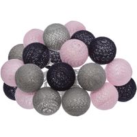 Lichtslinger/lichtsnoer met 20 decoratieve verlichte balletjes - multi kleur mix - 435 cm - stekker Lichtslinger/lichtsnoer met 20 decoratieve verlichte balletjes - multi kleur mix - 435 cm - stekker