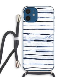Ink Stripes: iPhone 12 Transparant Hoesje met koord