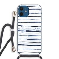 Ink Stripes: iPhone 12 Transparant Hoesje met koord