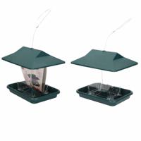 Pro Garden Vogelvoedersilo - 3x - hangend - voederhuisje - groen