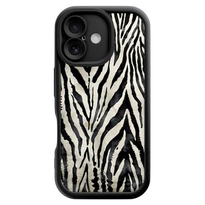 iPhone 16 zwarte case - Zebra safari