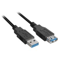 Sharkoon 3m, 2xUSB3.0-A USB-kabel USB 3.2 Gen 1 (3.1 Gen 1) USB A Zwart - thumbnail