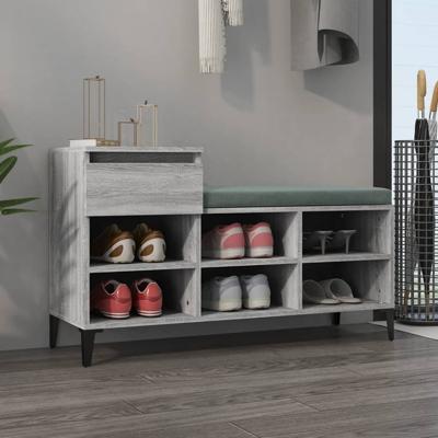 Schoenenkast 102x36x60 cm bewerkt hout sonoma grijs