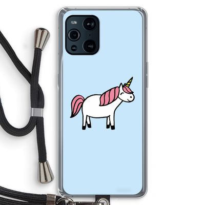 Eenhoorn: Oppo Find X3 Transparant Hoesje met koord