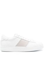 Emporio Armani baskets en cuir à détails rayés - Blanc - thumbnail