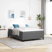 Boxspringbed Lichtgrijs en wit. 140 x 190 cm Katoen Stof