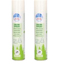 Milieuvriendelijke sneeuwspray - 2x - wit - 300 ml - spuitsneeuw - kunstsneeuw