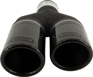 Ulter Sport Uitlaatsierstuk (rechts) - Dubbel 70mm - Lengte 200/180mm - Montage 50mm - RVS Zwart USNB270RSR