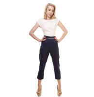 Solene Cigarette Trousers, Navy-42 (NL)/ 14 (UK) | 42% korting