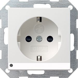 Gira stopcontact met witte LED verlichting zuiver wit mat