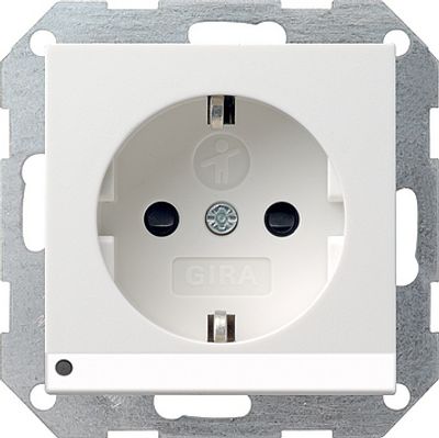 Gira stopcontact met witte LED verlichting zuiver wit mat