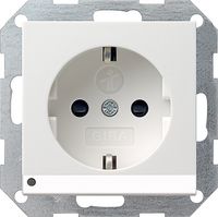 Gira stopcontact met witte LED verlichting zuiver wit mat