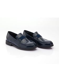 Moustache mocassins en cuir verni - Bleu