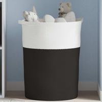 VidaXL Opbergmand ø 49x65 cm katoen zwart en wit