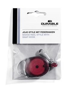 Durable 832703 Accessoire voor identiteits badgehouder Badgehouder met trekkoord Rood, Zilver 1 stuk(s)