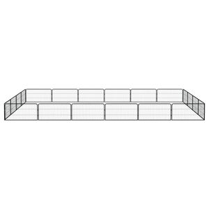 The Living Store Hondenkennel - Gepoedercoat Staal - Veilig en Stevig - 20 Panelen - 600 x 400 x 50 cm