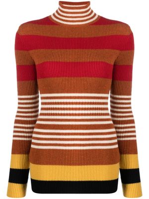 Marni pull en laine vierge à rayures - Rouge