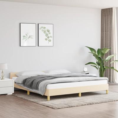 Bedframe zonder matras stof crmekleurig 160x200 cm