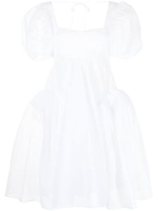 Cecilie Bahnsen robe mi-longue à manches bouffantes - Blanc