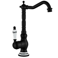 Antieke Messing Keukenkraan met Keramische Handgreep - 360° Draaiend | Traditioneel Design Antieke Messing Keukenkraan met Keramische Handgreep - 360° Draaiend | Traditioneel Design