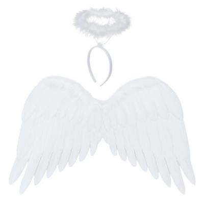 Ruhhy verkleedaccessoires Engel - wit - vleugels - 50 x 35 cm - diadeem