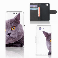 Sony Xperia Z3 Compact Telefoonhoesje met Pasjes Kat - thumbnail
