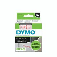 DYMO D1 -Standard Labels - Red on White - 12mm x 7m - thumbnail
