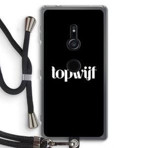 Topwijf Zwart: Sony Xperia XZ2 Transparant Hoesje met koord