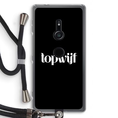 Topwijf Zwart: Sony Xperia XZ2 Transparant Hoesje met koord