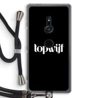Topwijf Zwart: Sony Xperia XZ2 Transparant Hoesje met koord