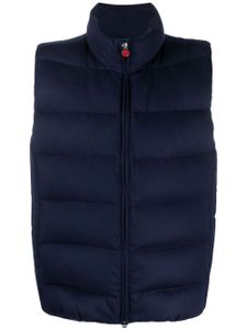 Kiton gilet matelassé à logo brodé - Bleu